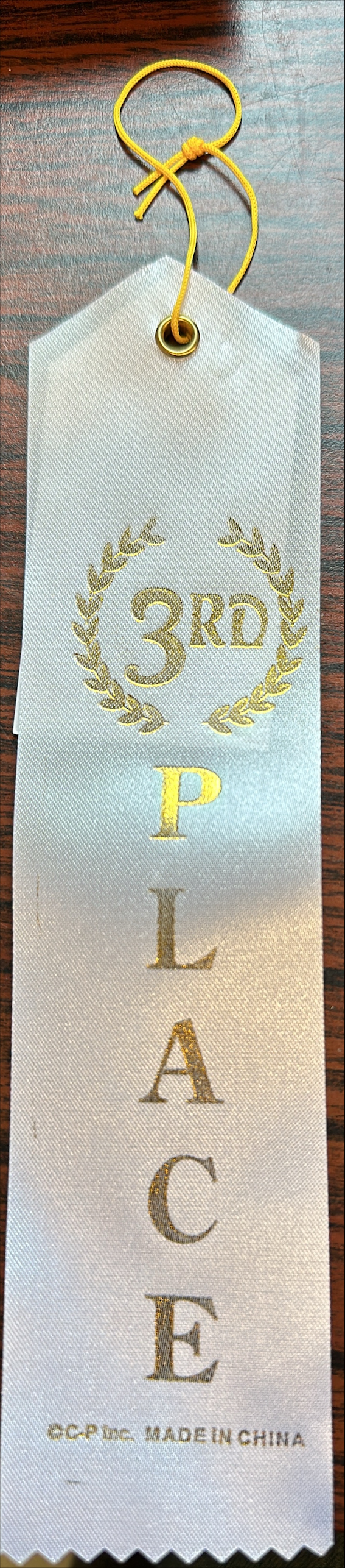 Ali's 3rd place ribbon for the 2024 NQPI poster
                  competition