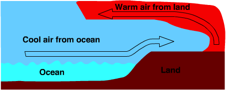 sea breeze
                inversion