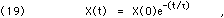 Eqn. 2-19:  X(t) = X(0) exp{-t/tau}