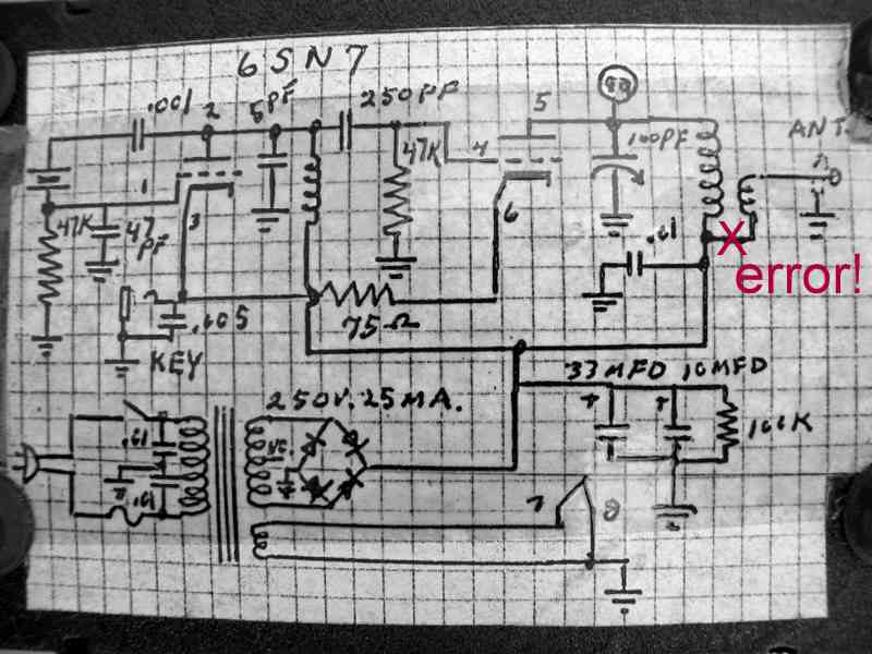 6SN7 Transmitter schematic