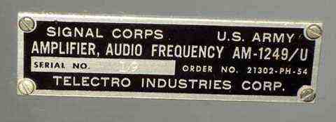 AM-1249/U nomenclature plate