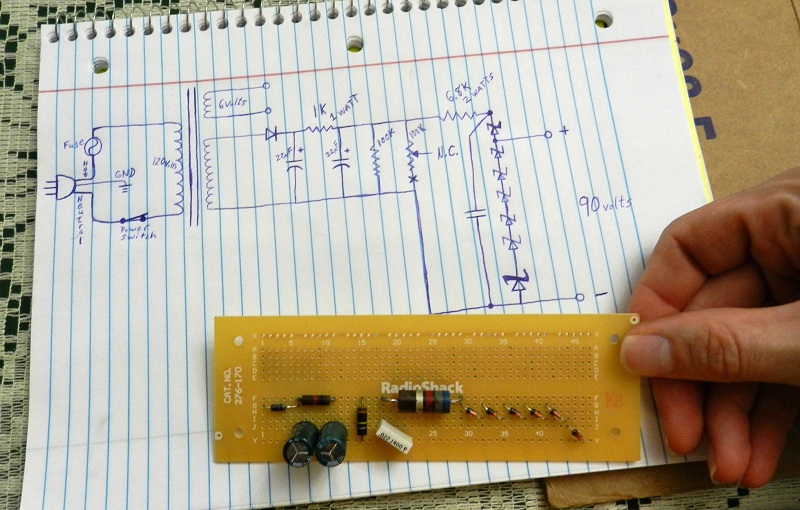 'B' supply schematic and board