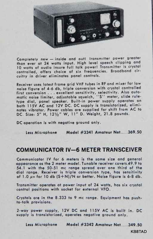 Gonset Communicator 4 ad 1962