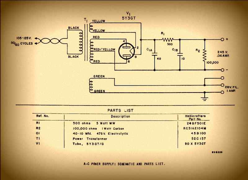 EP-298 power supply schematic for BC-348 receiver