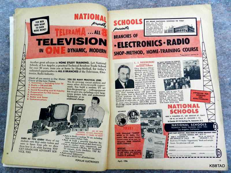 National Schools ad in April 1956 Popular Electronics