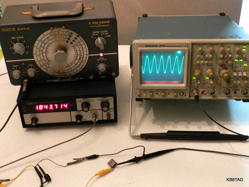 how to use a test tone generator with an oscilloscope