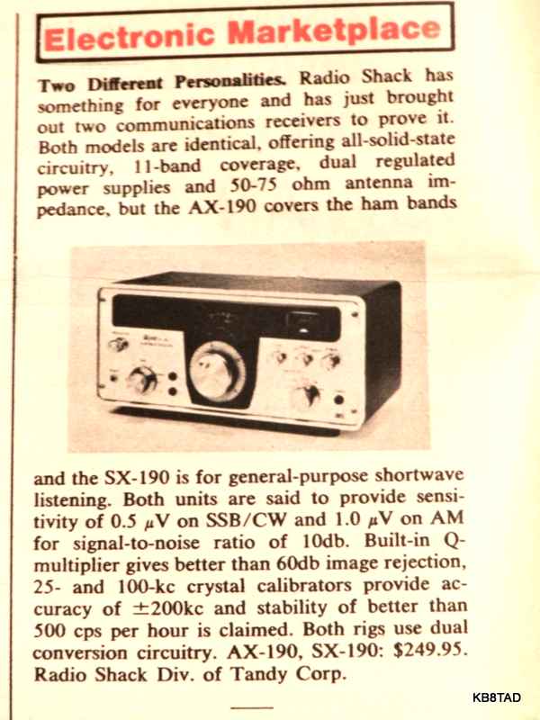 Allied SX-190 receiver ad