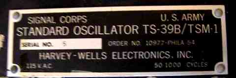 TS-39B Nomenclature Plate