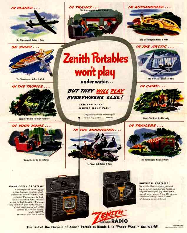 Zenith Long Distance and Transoceanic Ad 